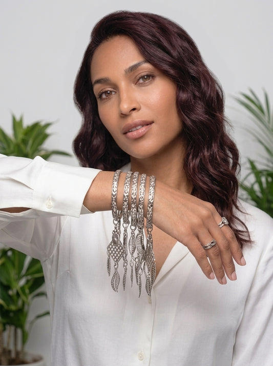 Kiran – Charm Bangle Stack (Set of 4)