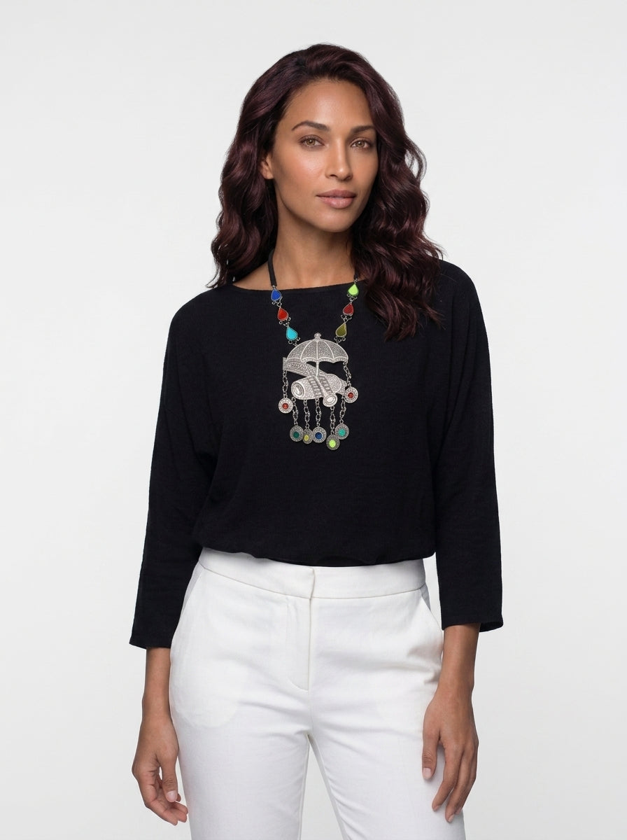 Ganga – Oxidized Chariot Multicolor Statement Necklace