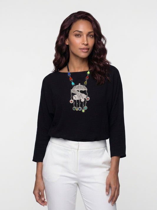 Ganga – Oxidized Chariot Multicolor Statement Necklace