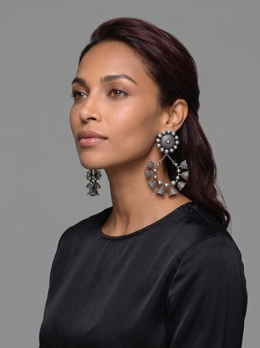Waseema – Oxidized Chandelier Jhumka Earrings